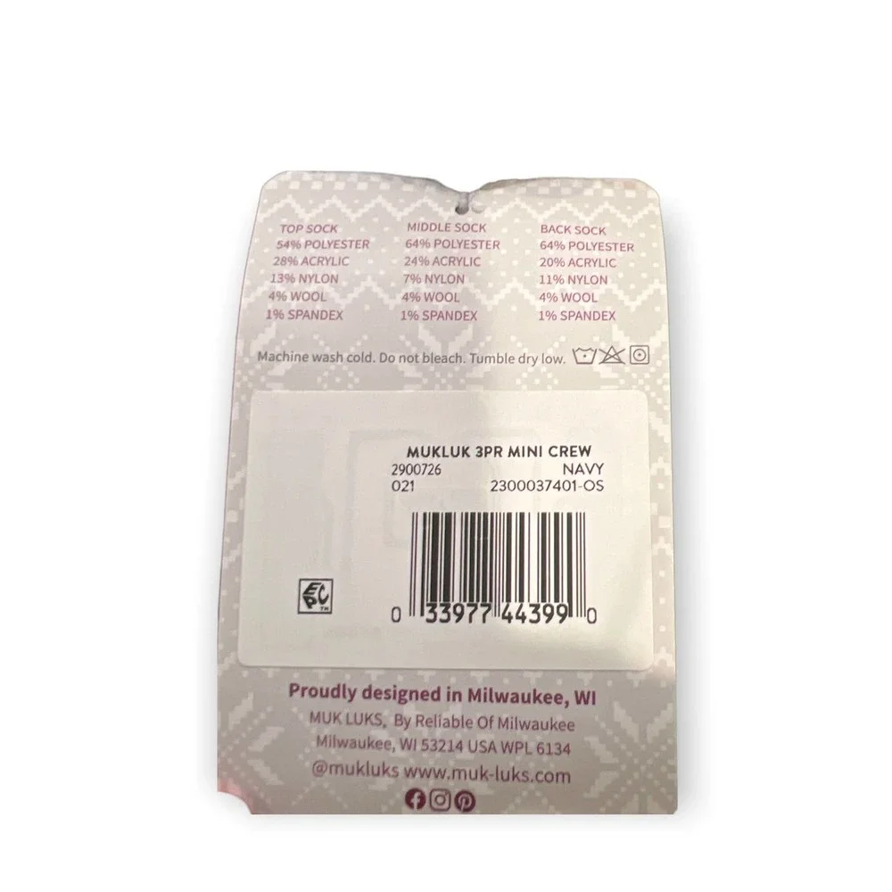 MUK LUKS Women’s Mini-Crew Socks - Picture 2 of 2